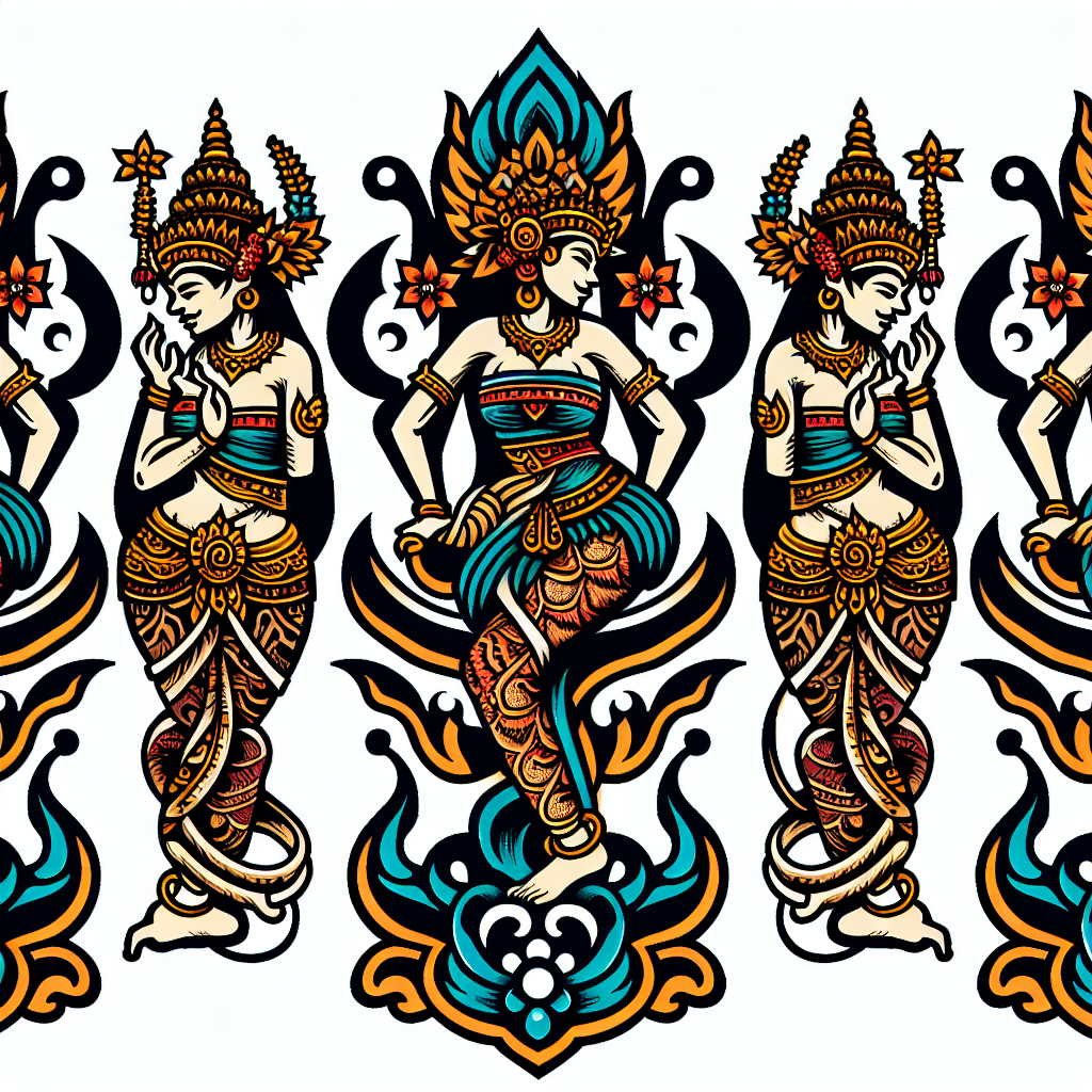 Traditional "Bali dancer valuptouos and hot body" Tattoo Design