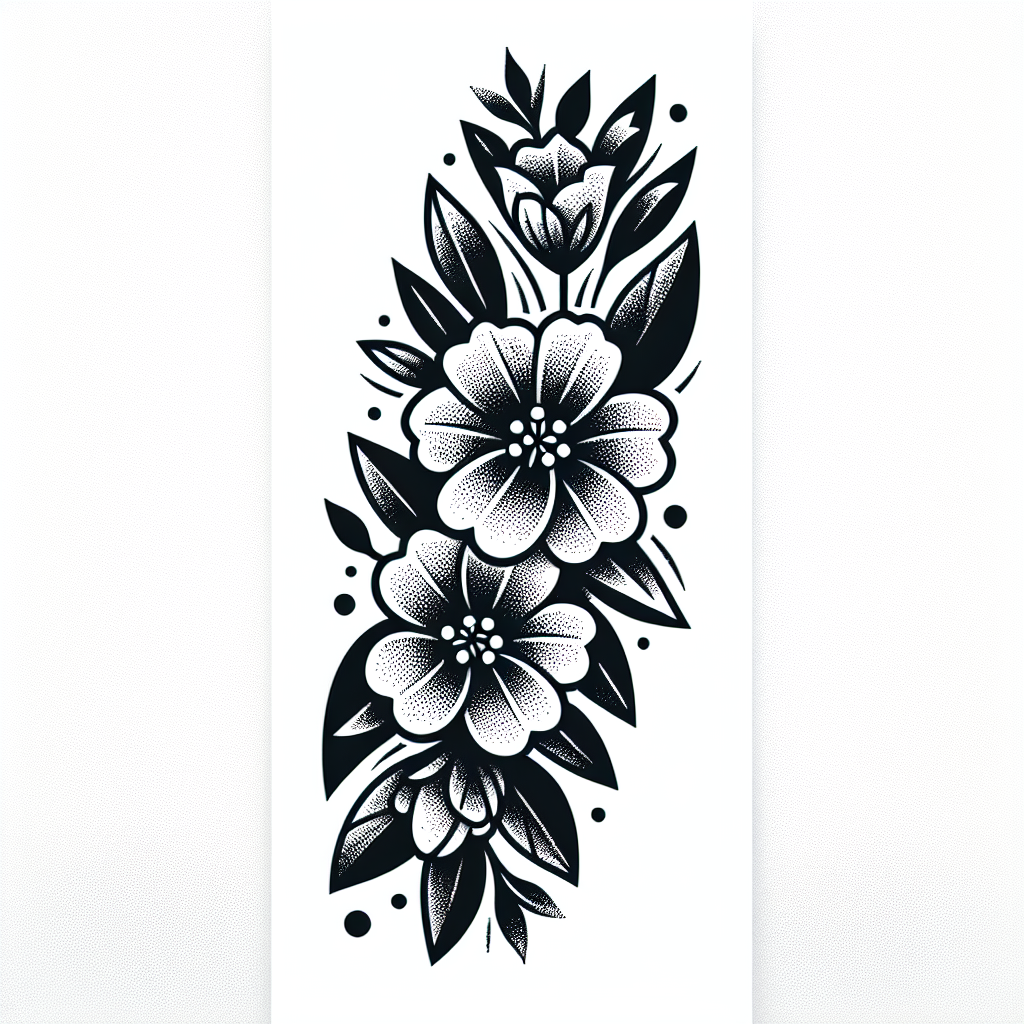 Dotwork "Flowers" Tattoo Design