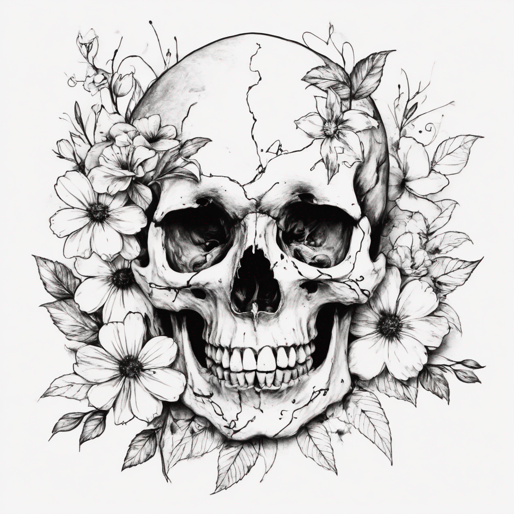 Skull With Flowers