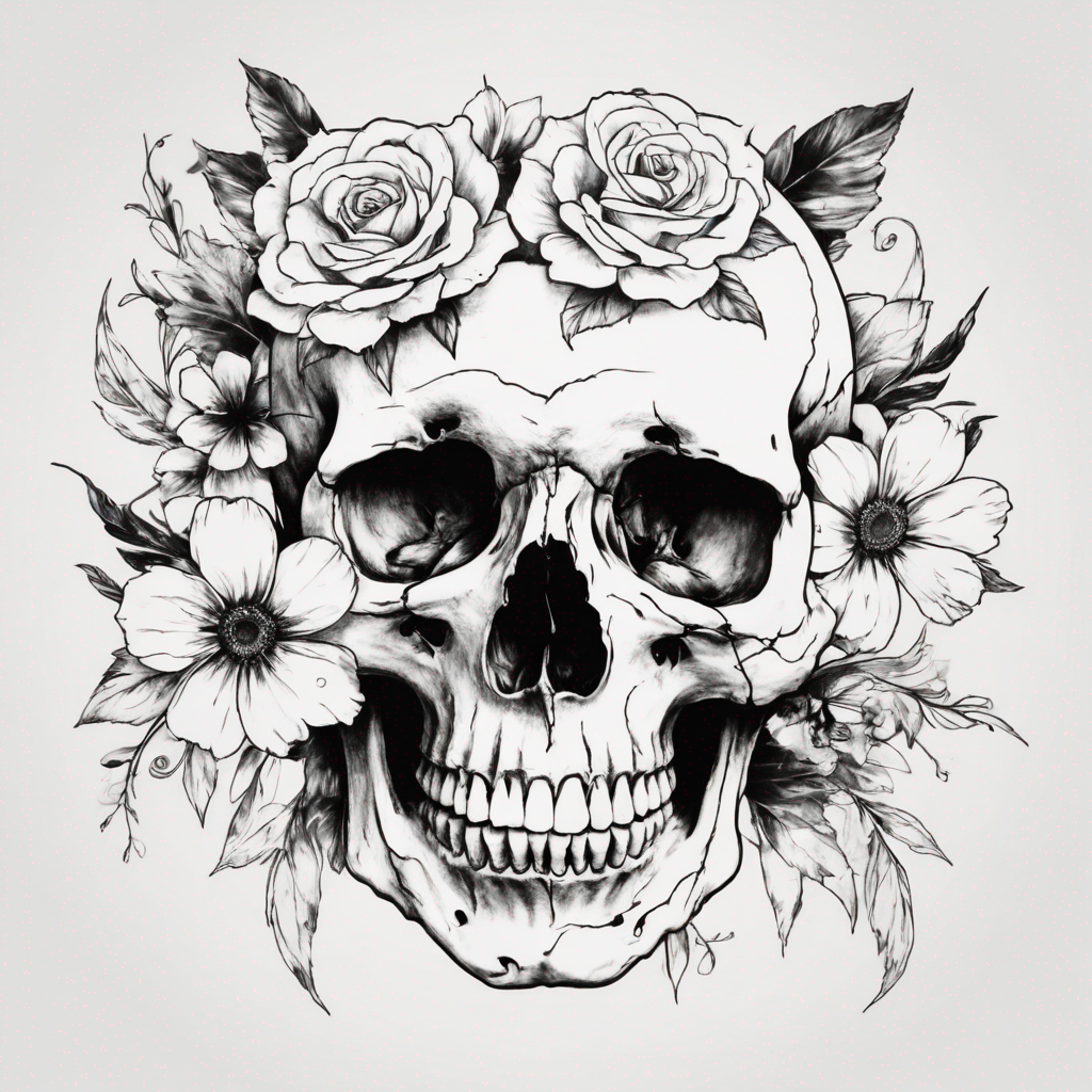 Skull With Flowers