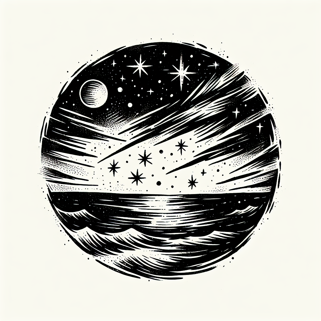 Sketch "The stars, the ocean" Tattoo Design