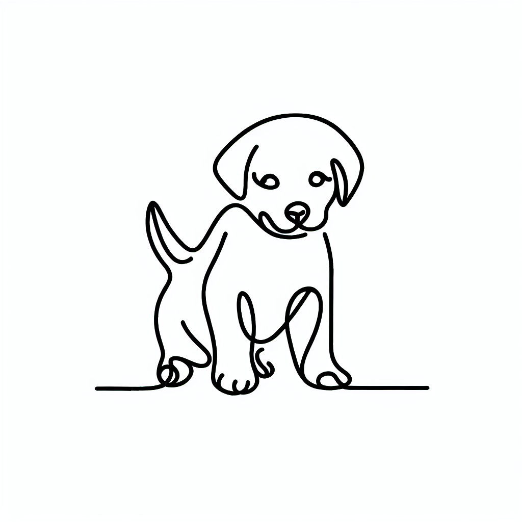 Single line "perrito" Tattoo Design