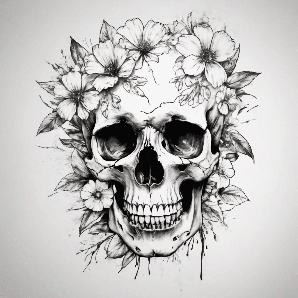 Skull With Flowers