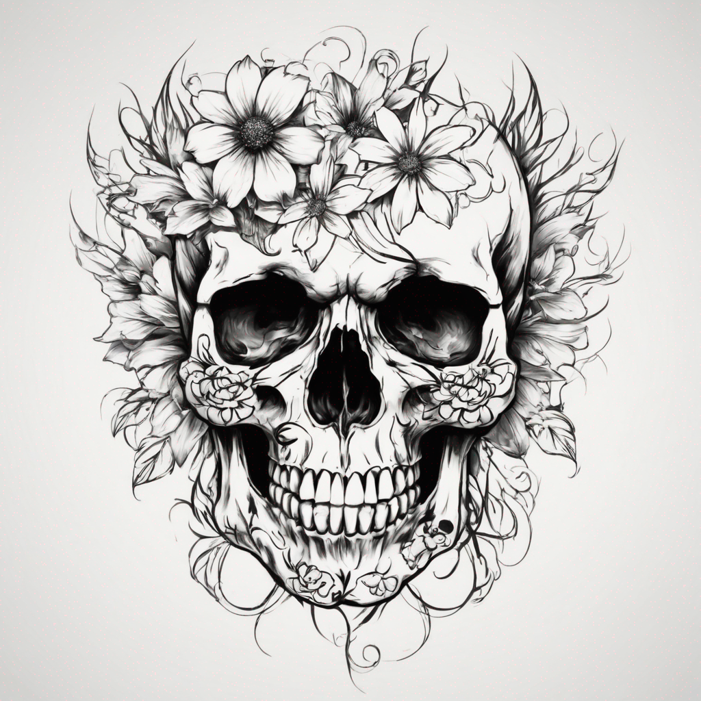 Skull With Flowers