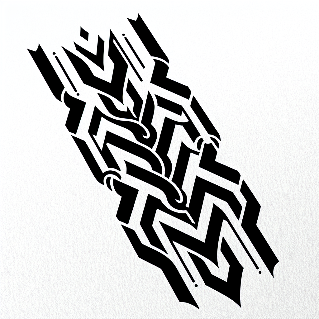 Geometric "Waves chain" Tattoo Design