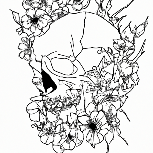 A Skull With Flowers