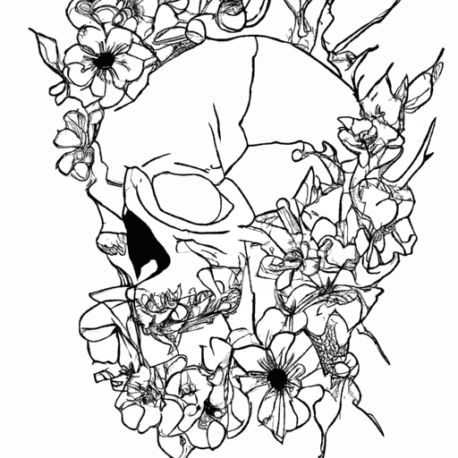 Sketch "a skull with flowers" Tattoo Design