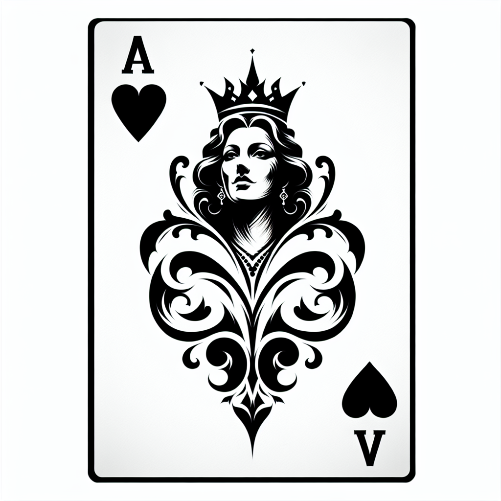 Realism "Queen of hearts, unique face tattoo" Tattoo Design