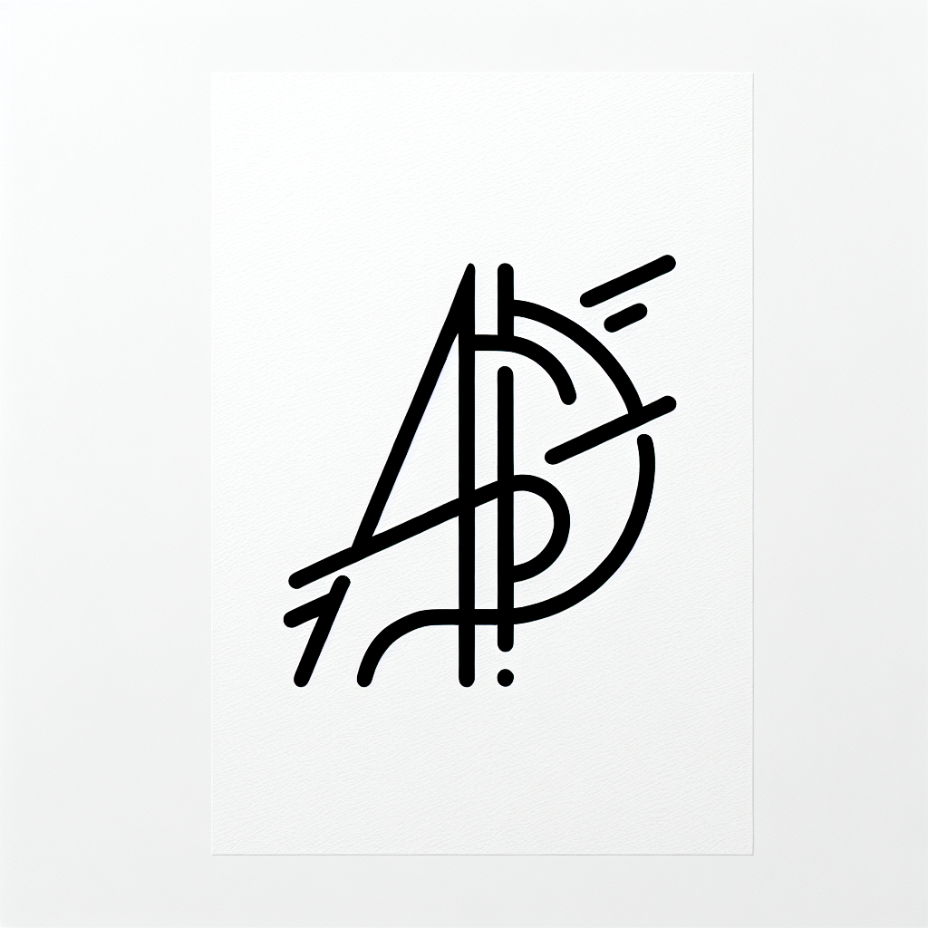 Single line "A D R" Tattoo Design