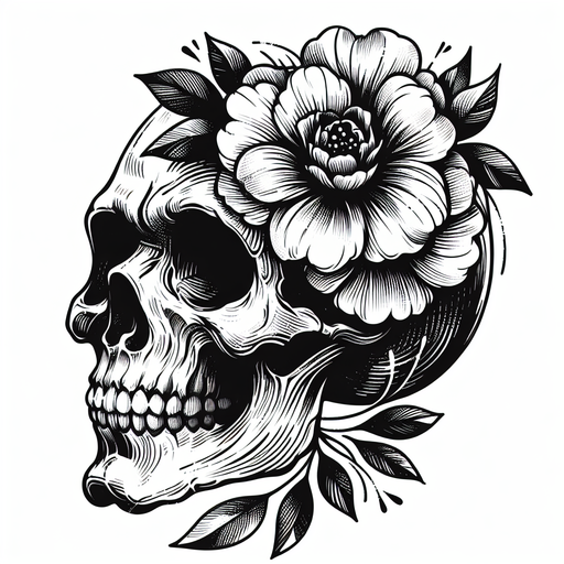 Skull With Flowers