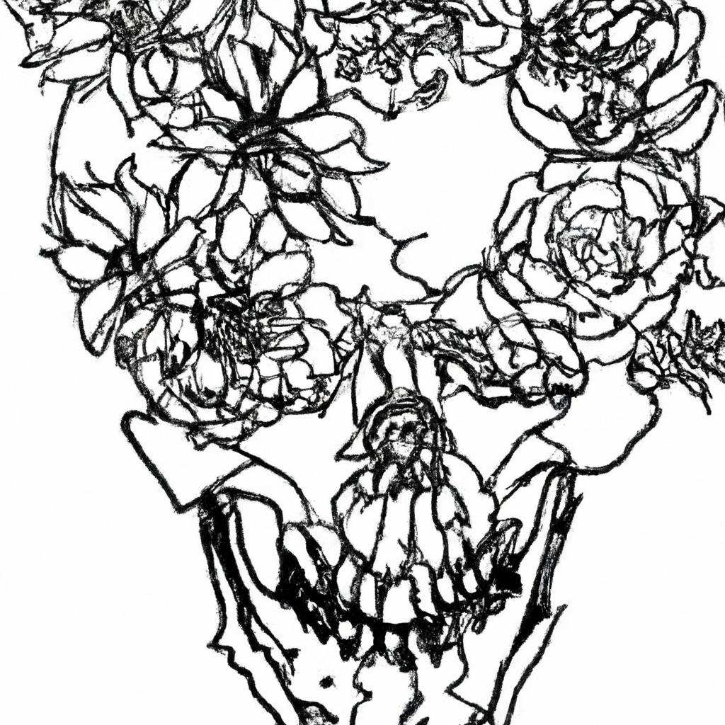 Sketch "a skull with flowers" Tattoo Design