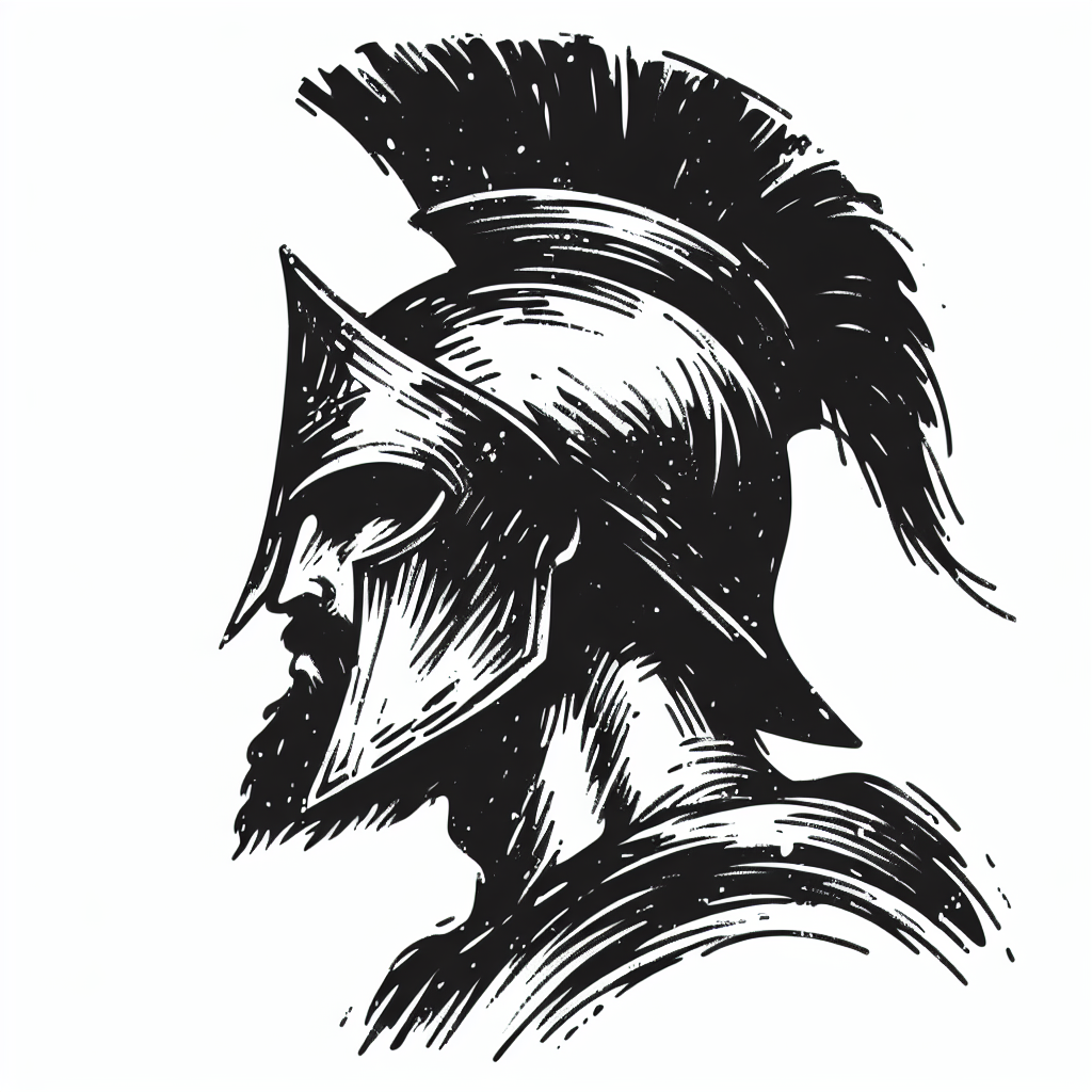 Sketch "Warrior with helmet" Tattoo Design