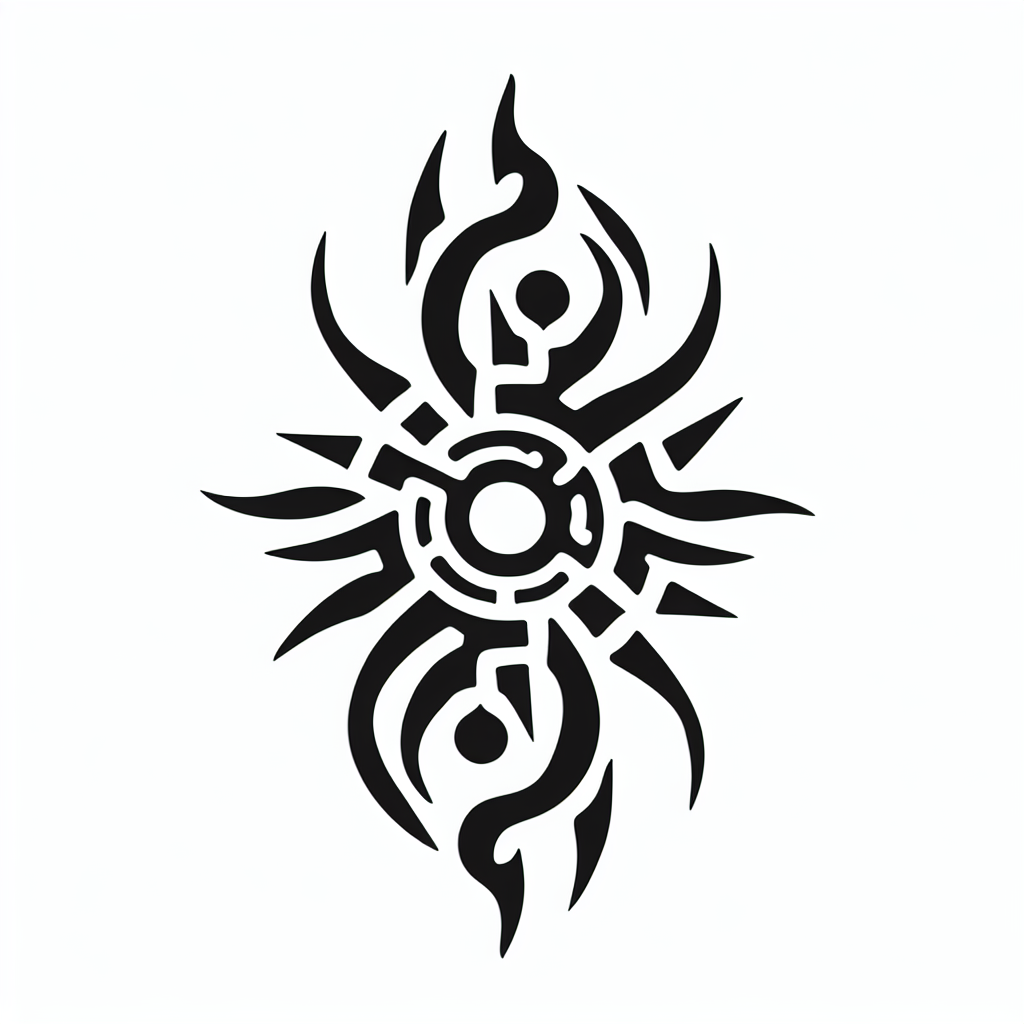 Tribal "Sun shinning bright" Tattoo Design