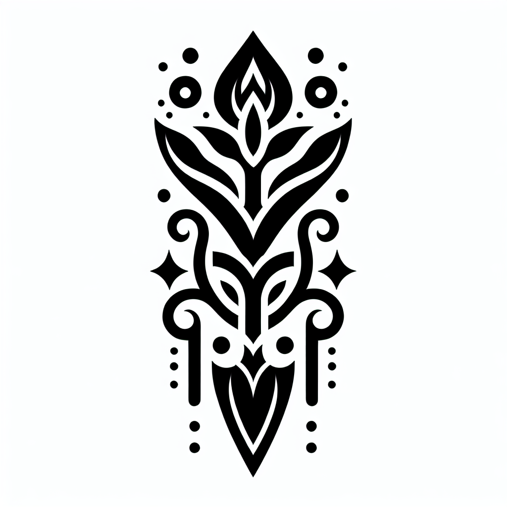 Tribal "A crotch tattoo of an intricate spade and vine design inspired by the concept of rebirth and renewal, like a womb" Tattoo Design