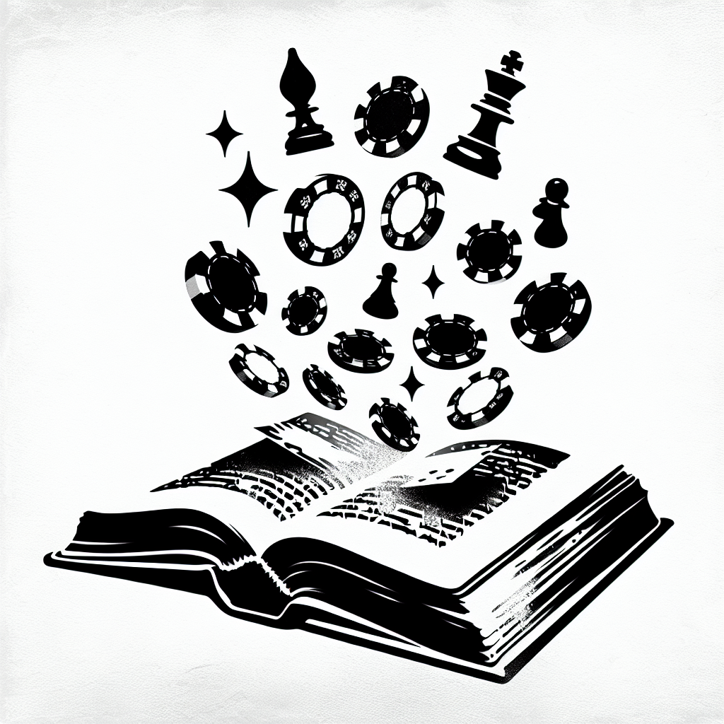 Realism "Poker chips and chess pieces magically rising from the pages of an antique book" Tattoo Design