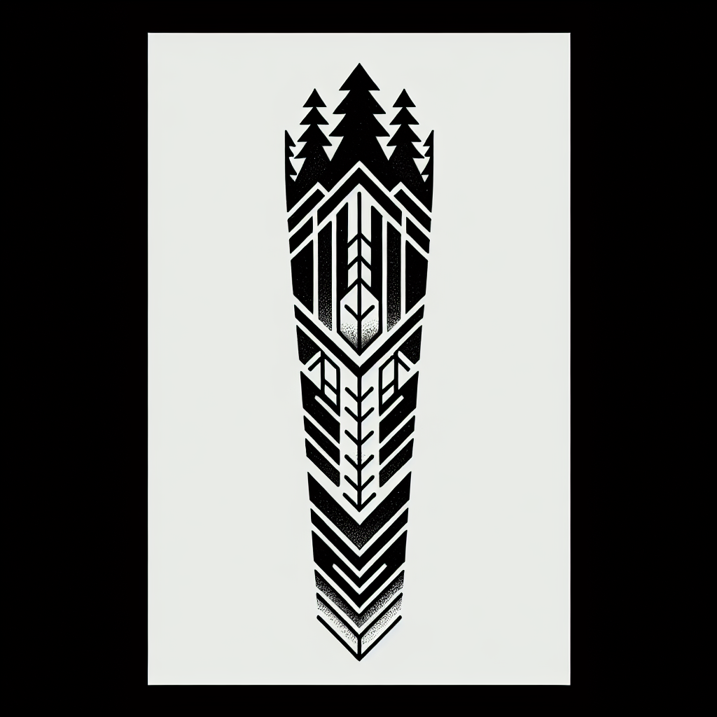 Geometric "Bosque en antebrazo" Tattoo Design