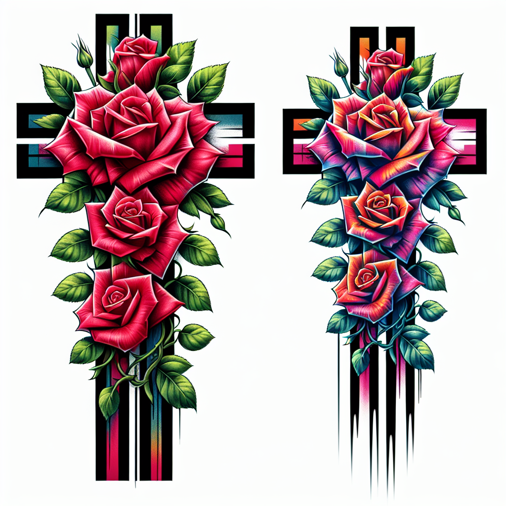 Cross With Roses Growing On It