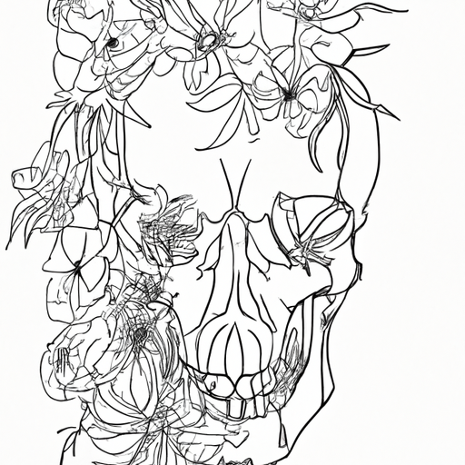 A Skull With Flowers