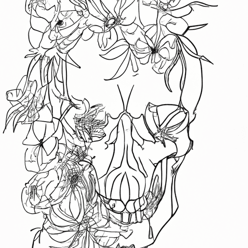 Sketch "a skull with flowers" Tattoo Design