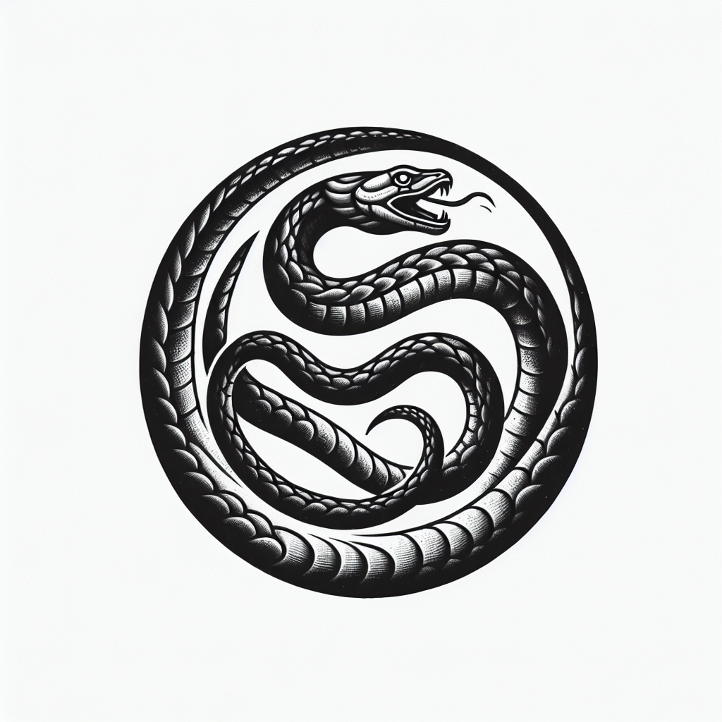 Realism "Ouroboros no estilo grego" Tattoo Design