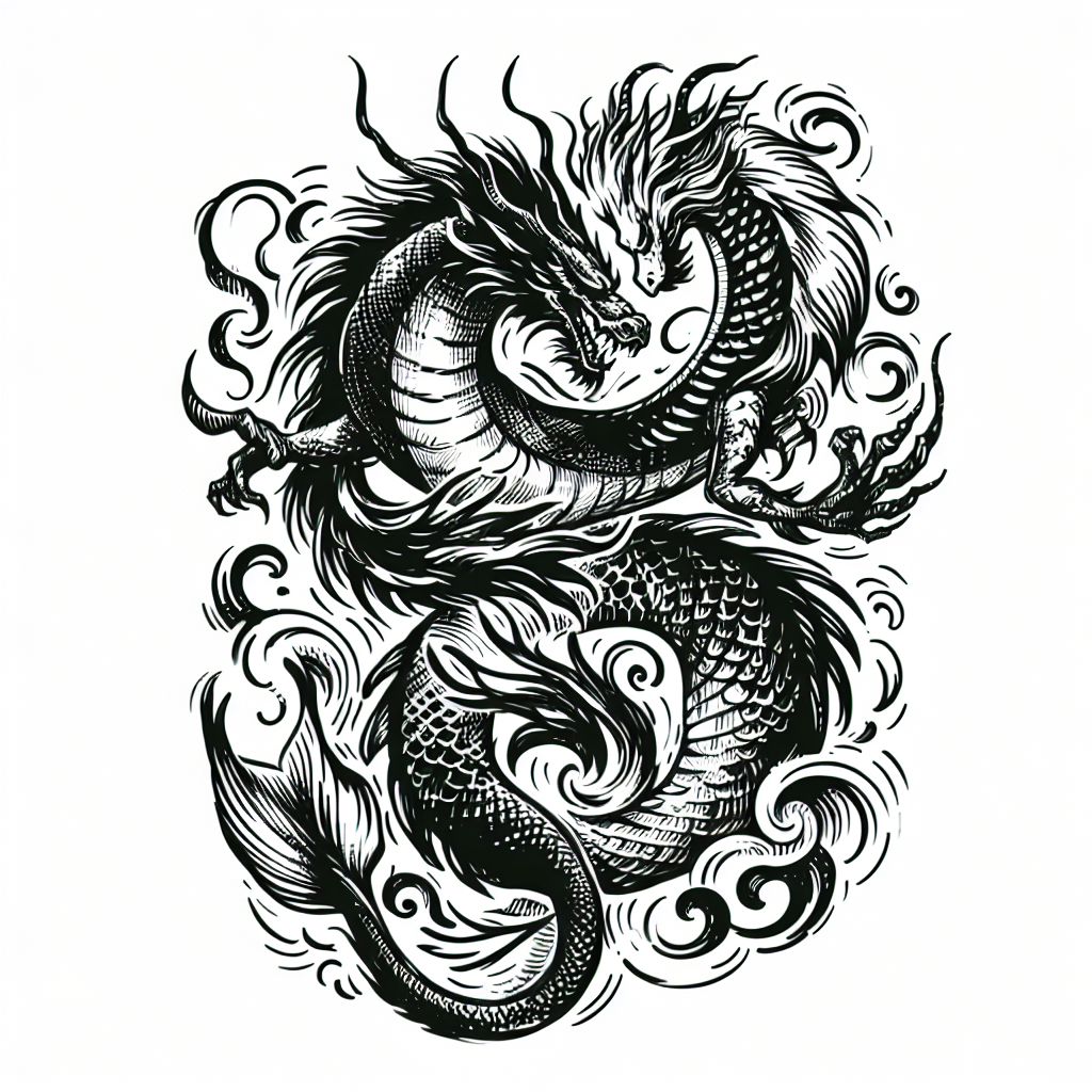 Dragon And Mermaid Intertwined