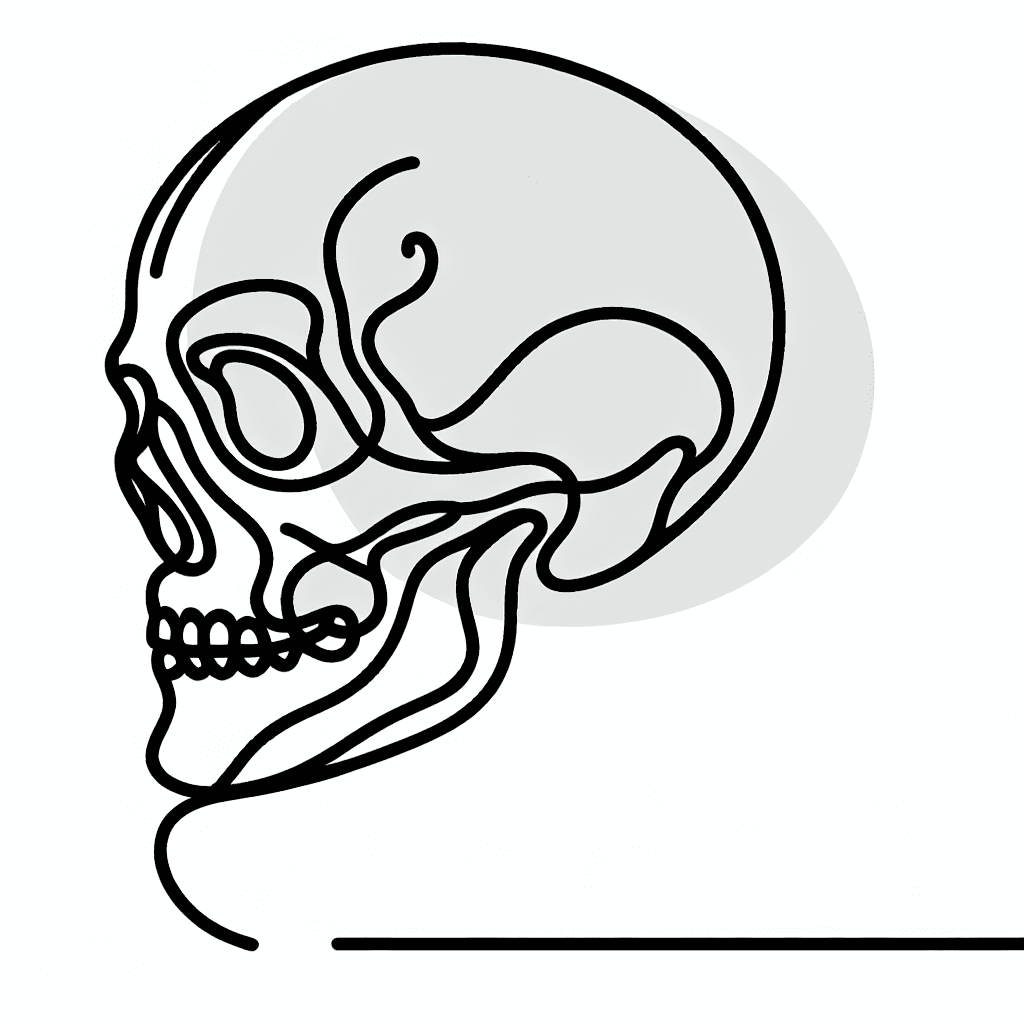 Skull Thin Line