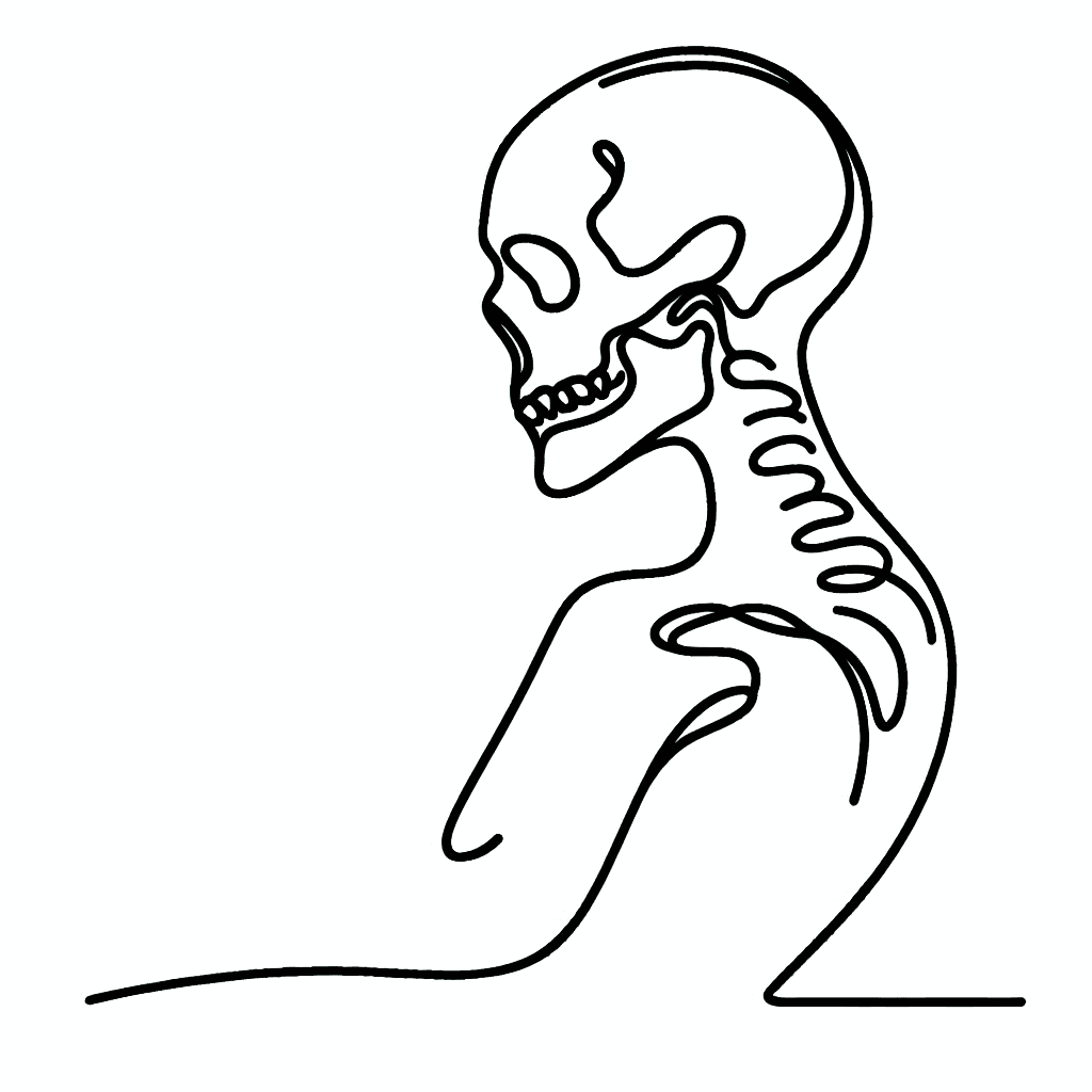 Single line "skeleton thin line" Tattoo Design