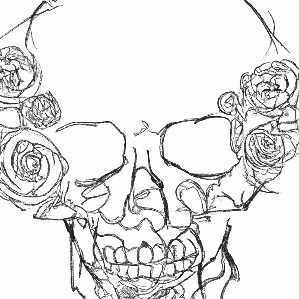 Sketch "a skull with flowers" Tattoo Design