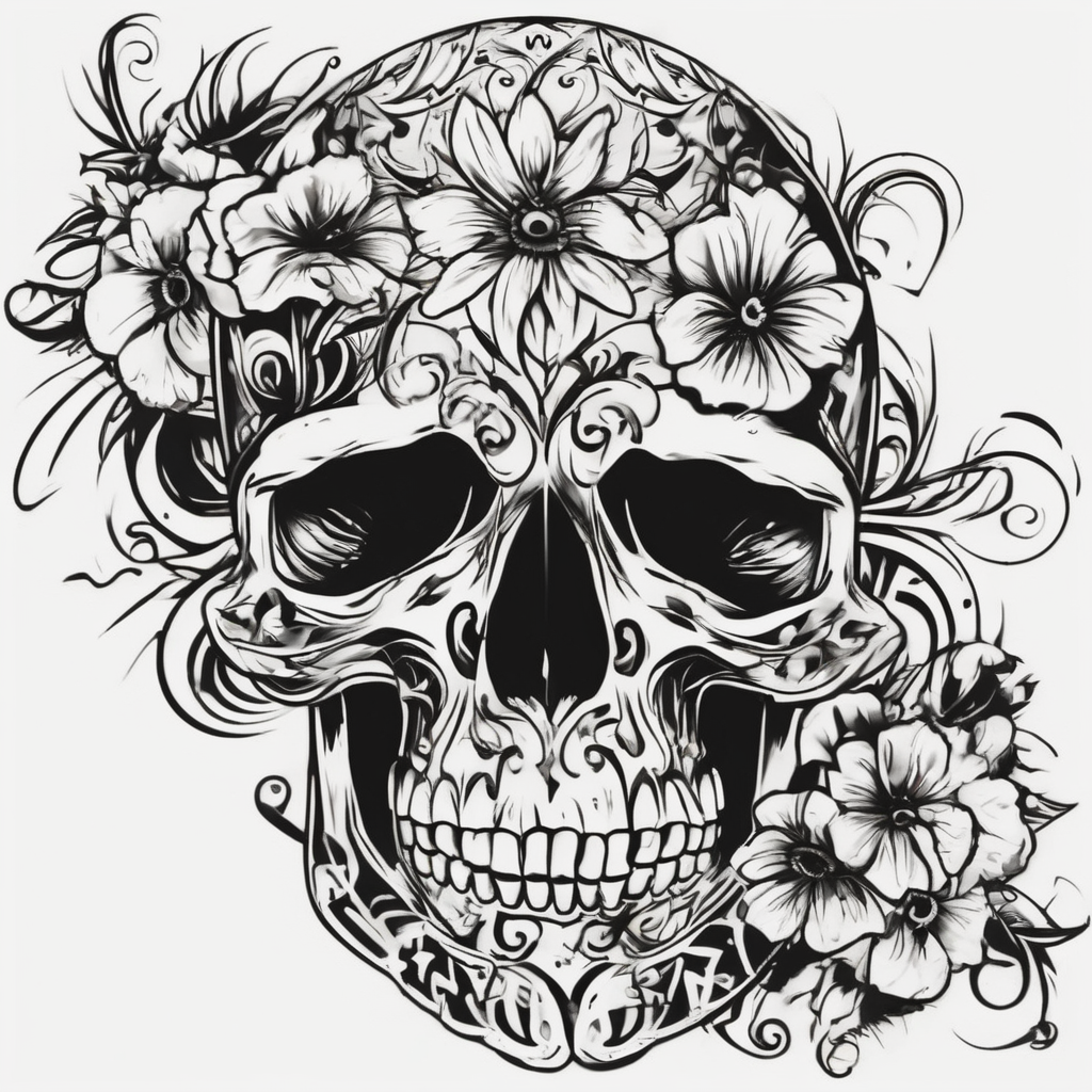 Skull With Flowers