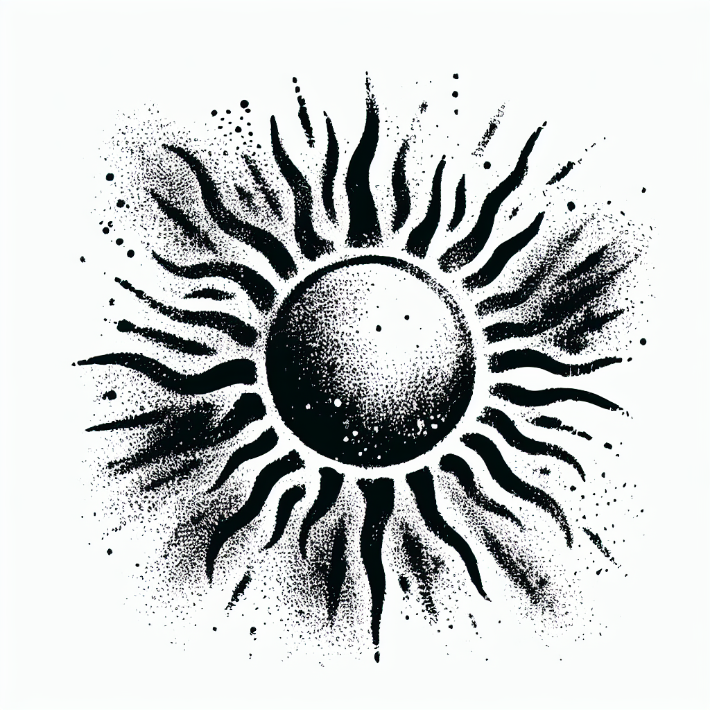 Sketch "Shinning sun" Tattoo Design