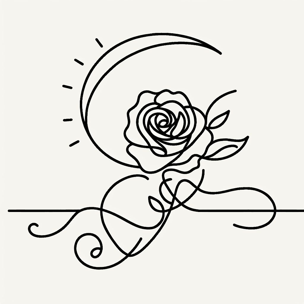 Single line "Un control de la vida" Tattoo Design