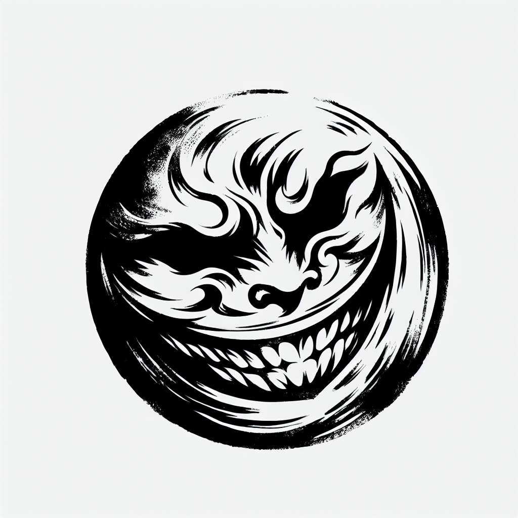 Central Element:

the Moon From Soul Eater Should Be Prominently Placed In The Center Of The Back. Ensure The Moon's Iconic Mischievous, Grinning Face Is Clearly Detailed, With Its Exaggerated Feature