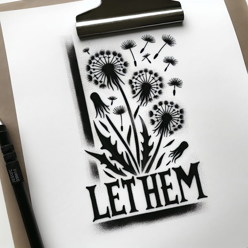 Sketch "“Let them” with dandelion seeds" Tattoo Design