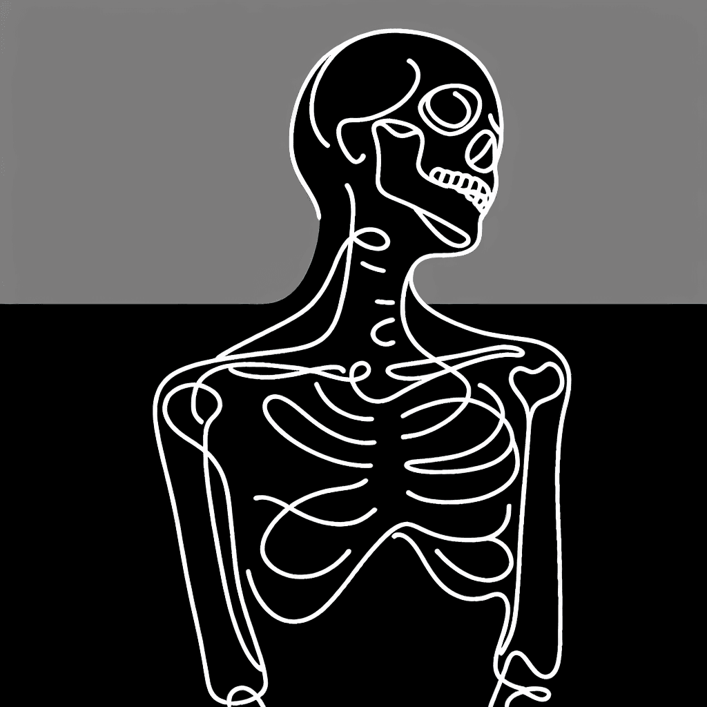 Single line "skeleton thin line" Tattoo Design