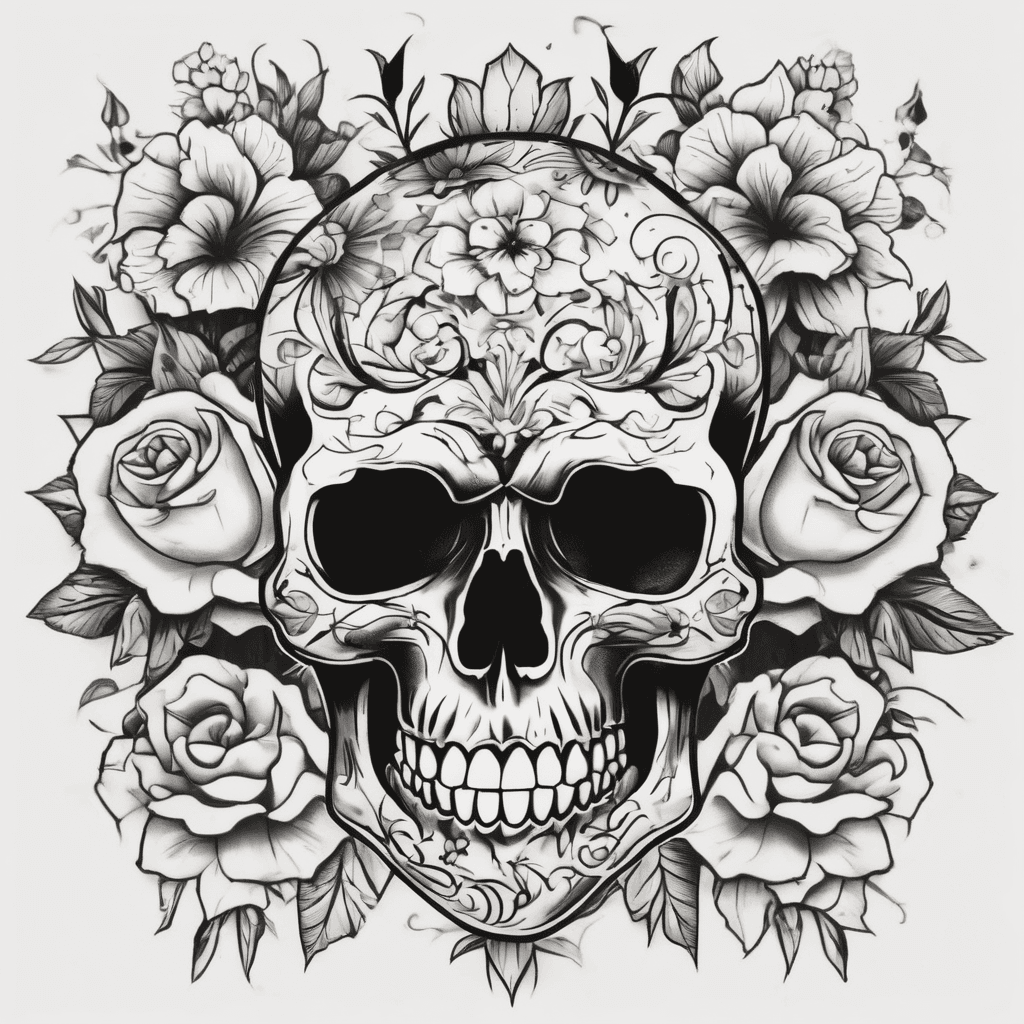 Skull With Flowers