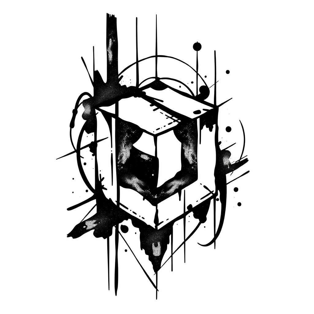 Abstract "CUBEISM" Tattoo Design