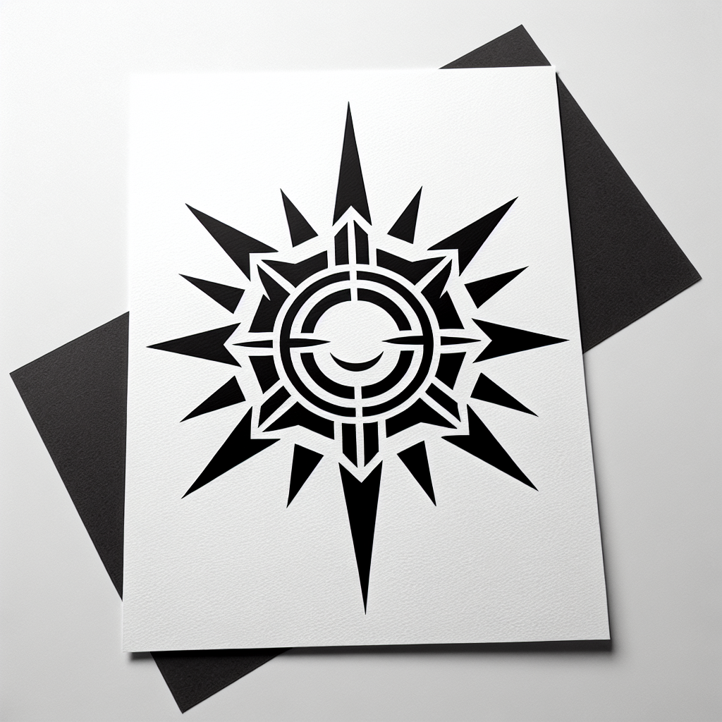 Geometric "Sun with rays" Tattoo Design