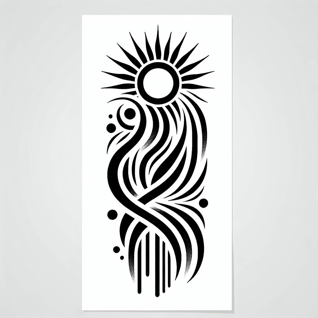 Abstract "Bright shinning sun" Tattoo Design