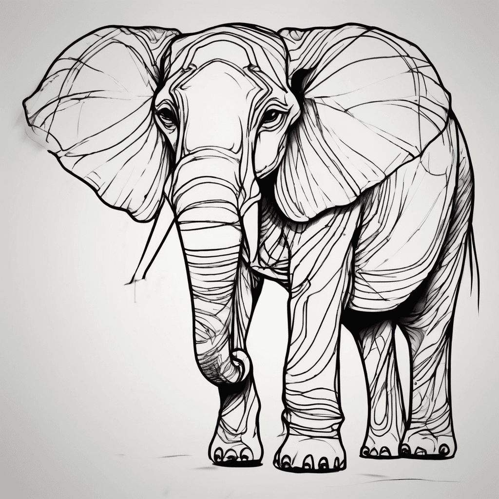 Basic Elephant Single Line