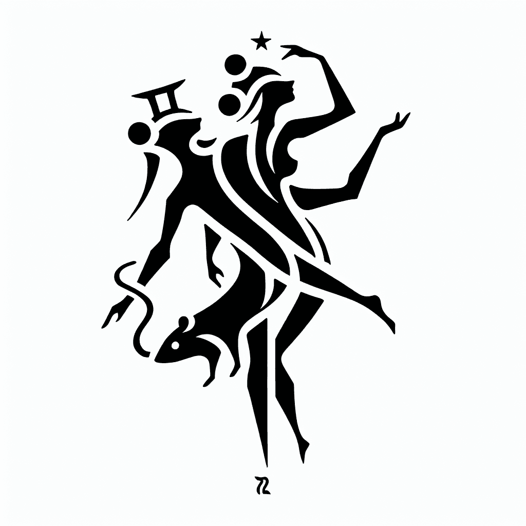 Single line "Gemini (zodiac sign)
Castor and Pollux
22
nymph
Rat (zodiac sign)
Creative
interested in a wide range of things
1996
Independence and freedom" Tattoo Design