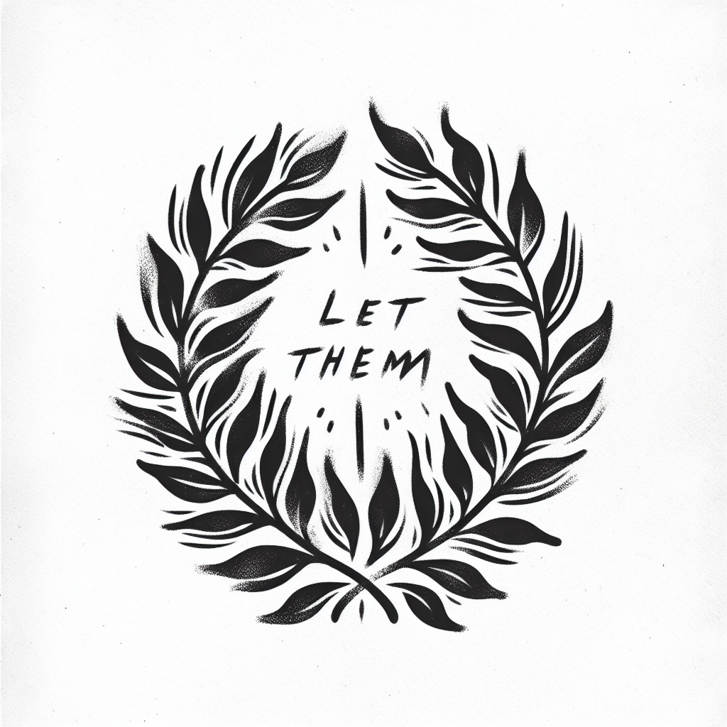 Sketch "Delicate laurel wreath with “let them”" Tattoo Design