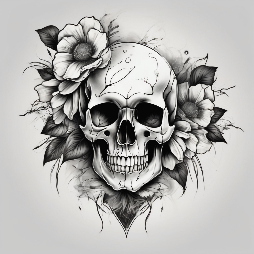 Skull With Flowers