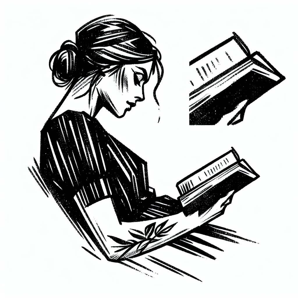 Sketch "Virgin reads a book" Tattoo Design