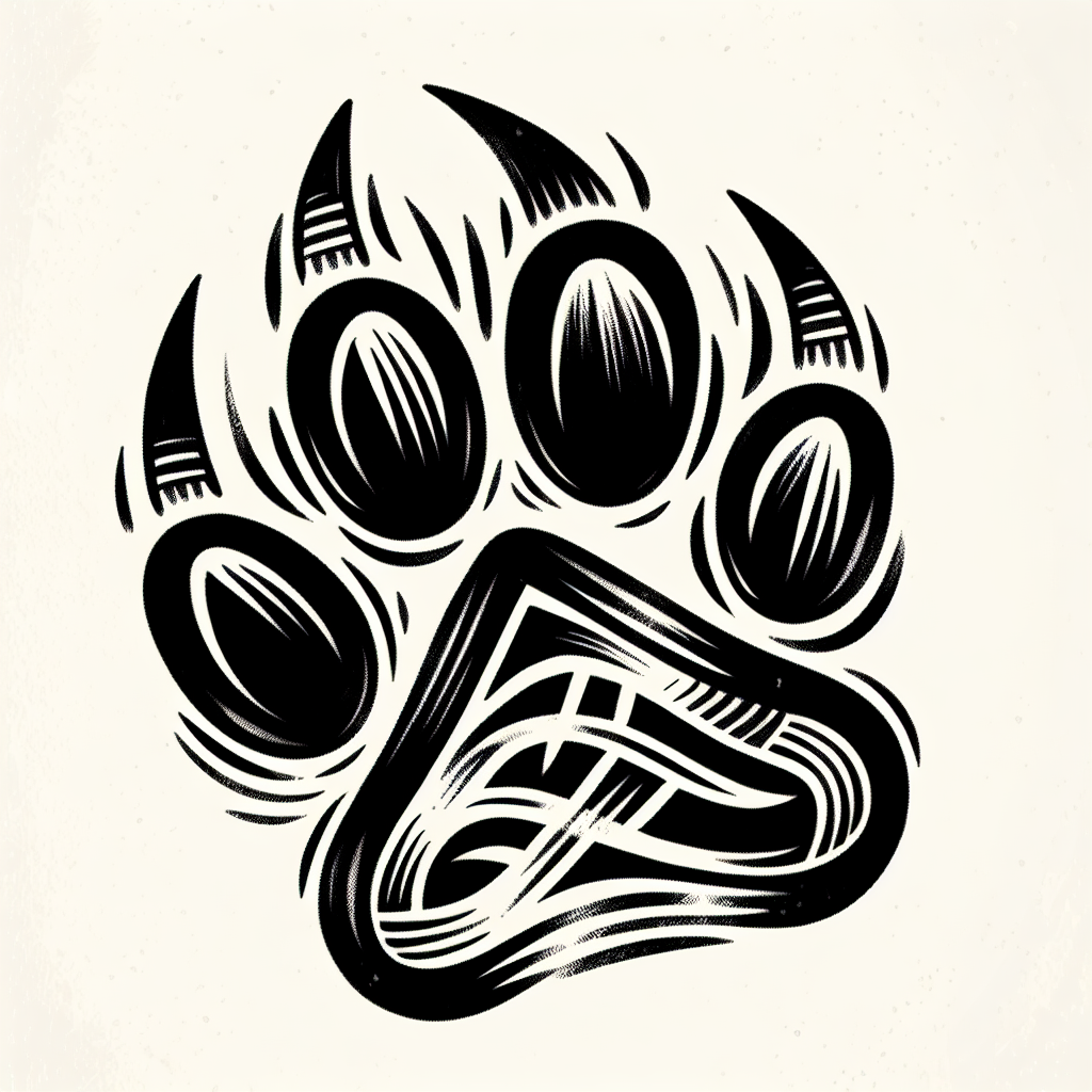 Sketch "Cat tribal paw" Tattoo Design