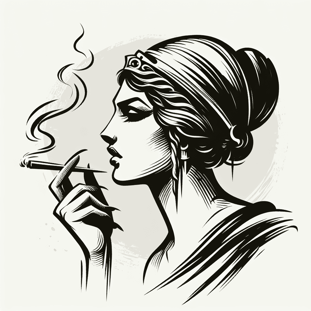 Sketch "lumineers cleopatra smoking" Tattoo Design