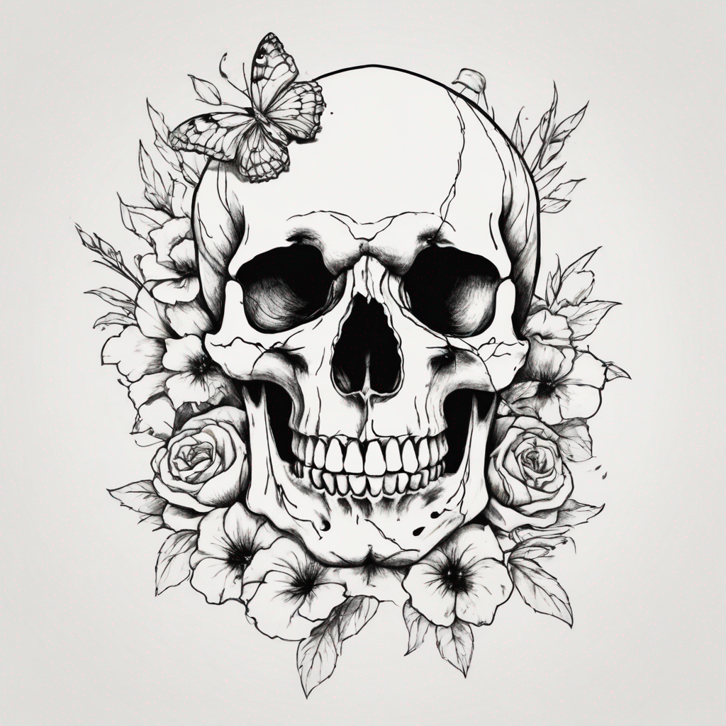 Skull With Flowers