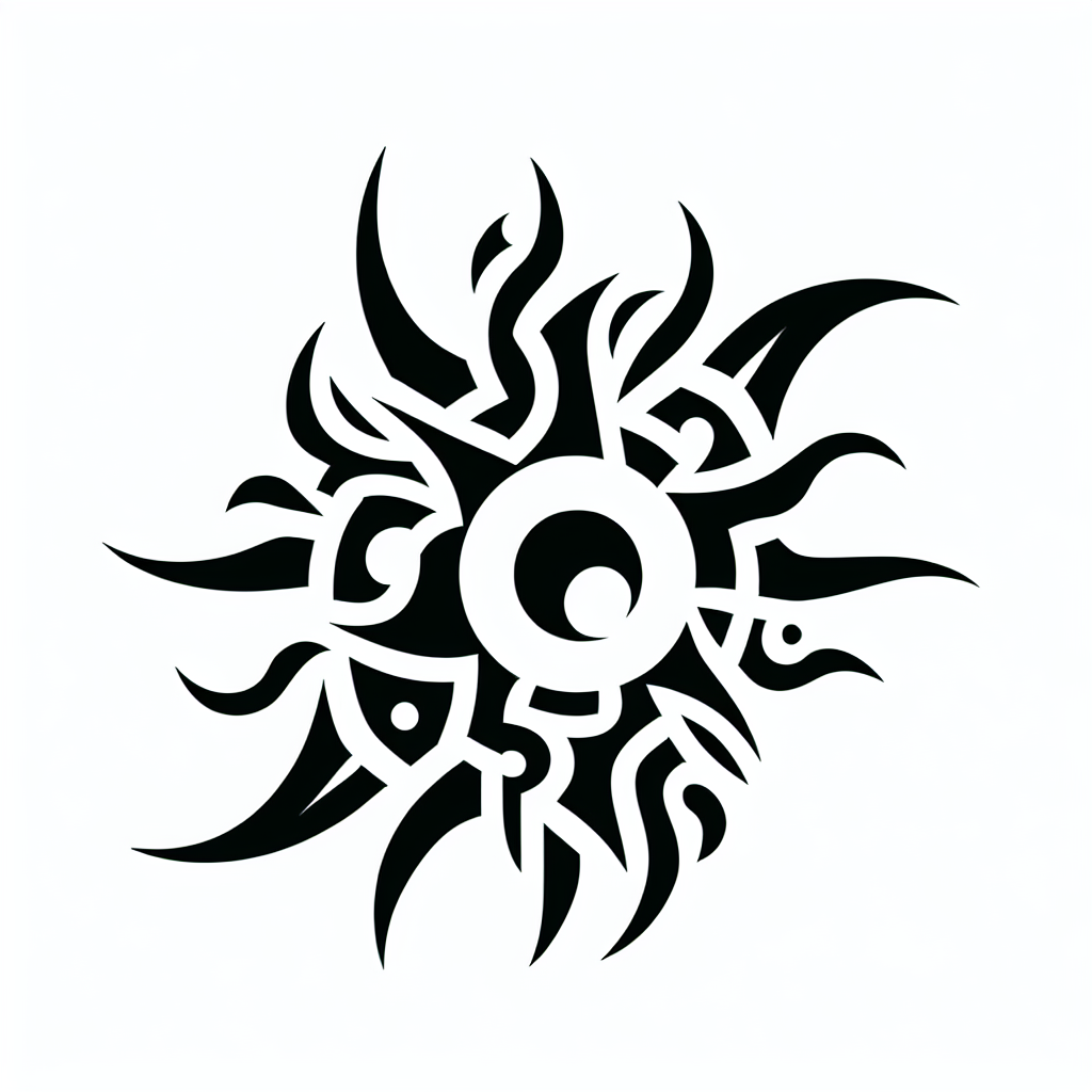 Tribal "Shinning sun" Tattoo Design