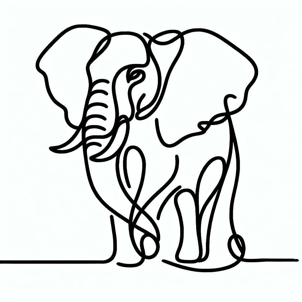 Elephant Thin Line