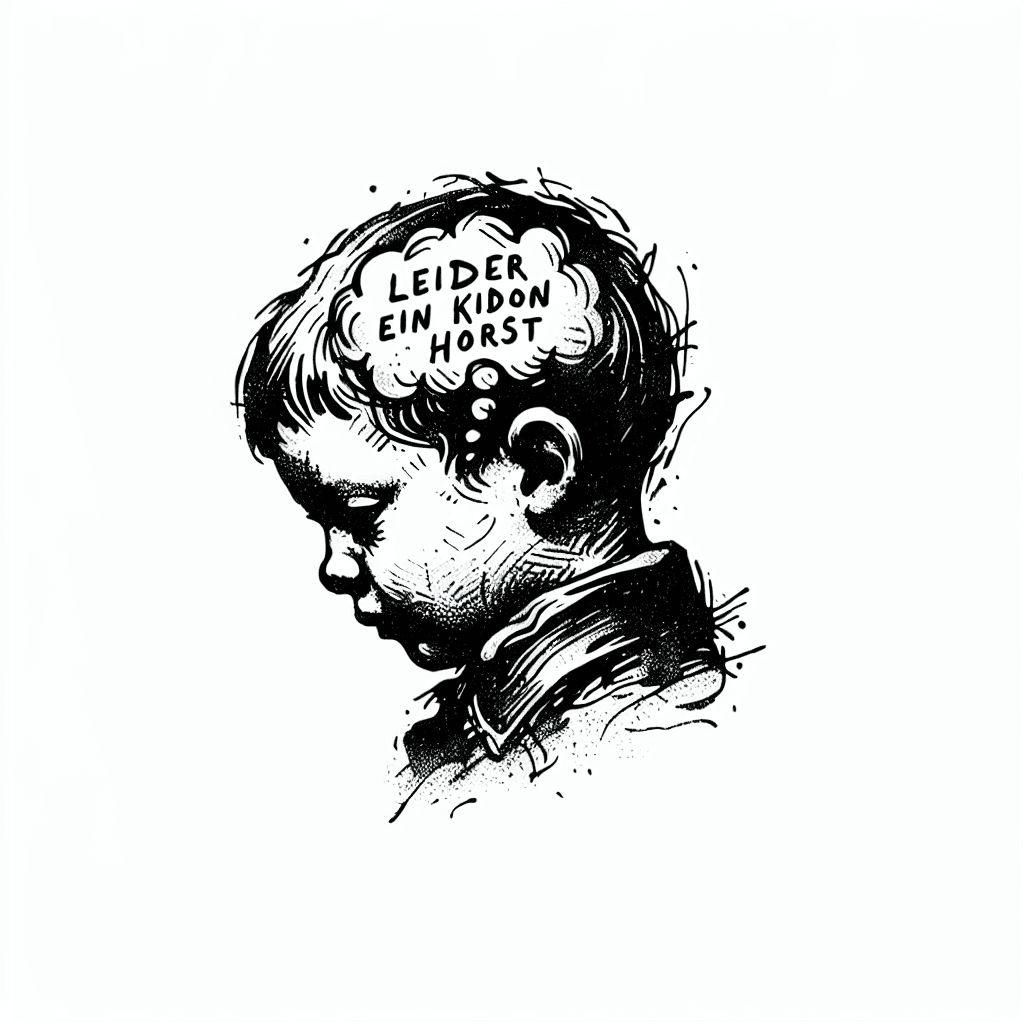 Sketch "a depressed child who thinks to himself "leider ein Kind von Horst"" Tattoo Design