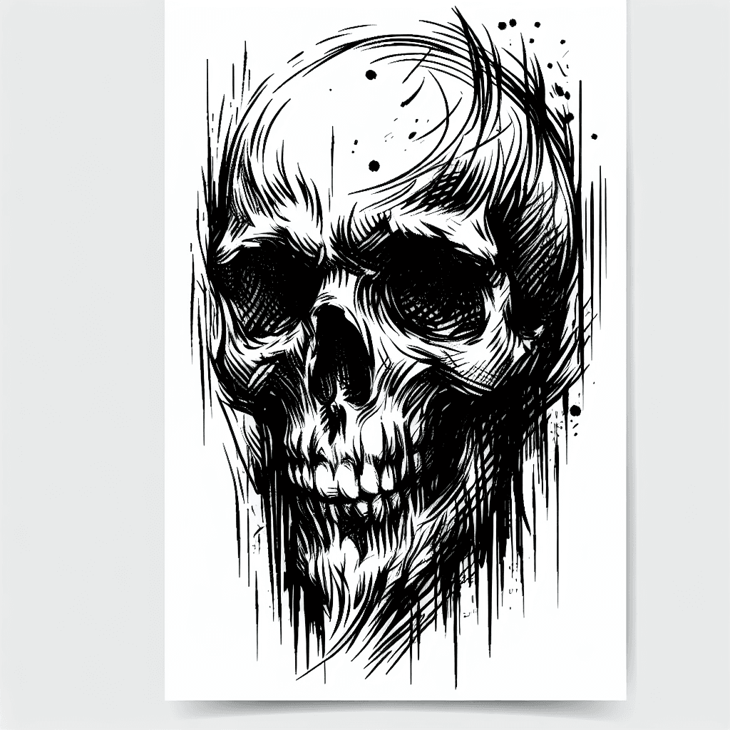 Sketch "skull" Tattoo Design